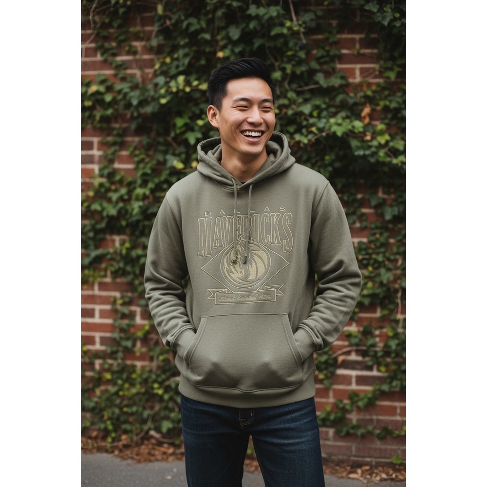 Ultra Game NBA Dallas Mavericks Reigning Champ Hoodie Olive Green Mens Large L